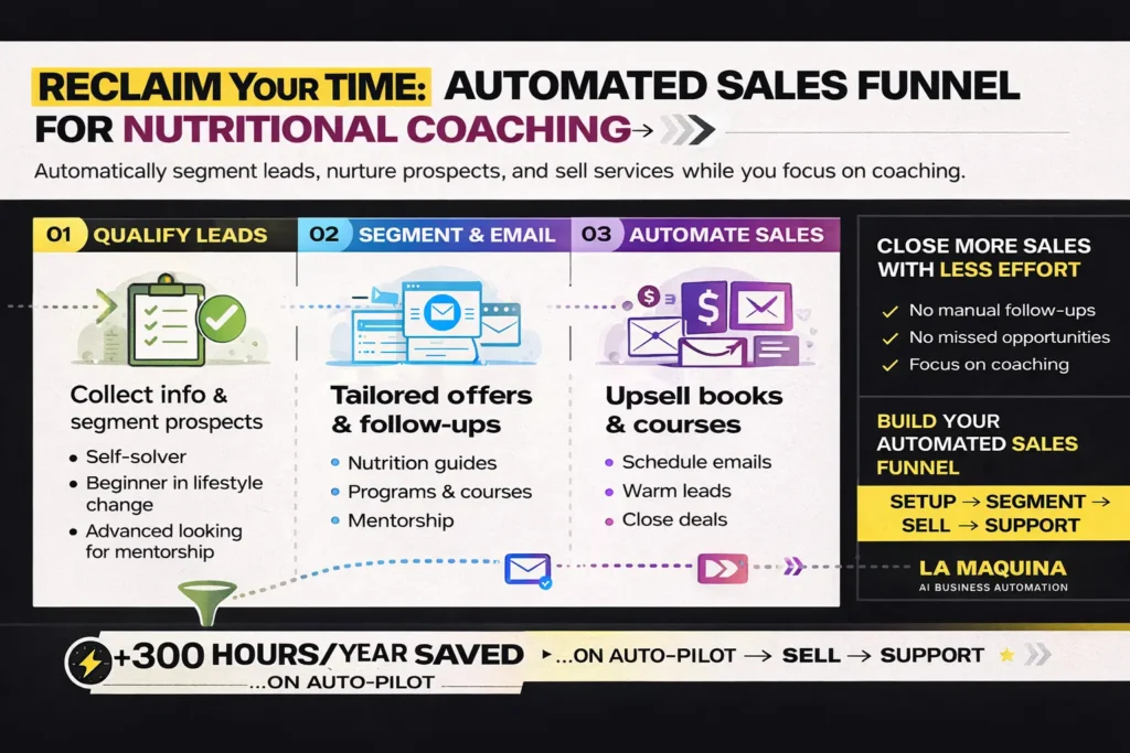Why Small Business Owners Have No Time - Key Insights. Automated Sales Funnel Machine for Nutritional Coaching