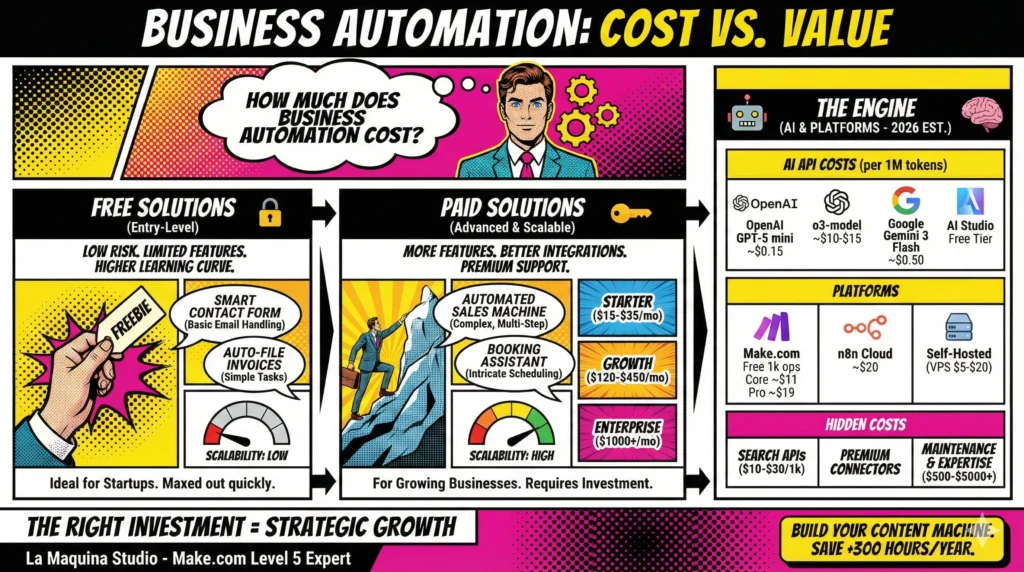 How Much Does Business Automation Cost? Free solution vs. Paid solution