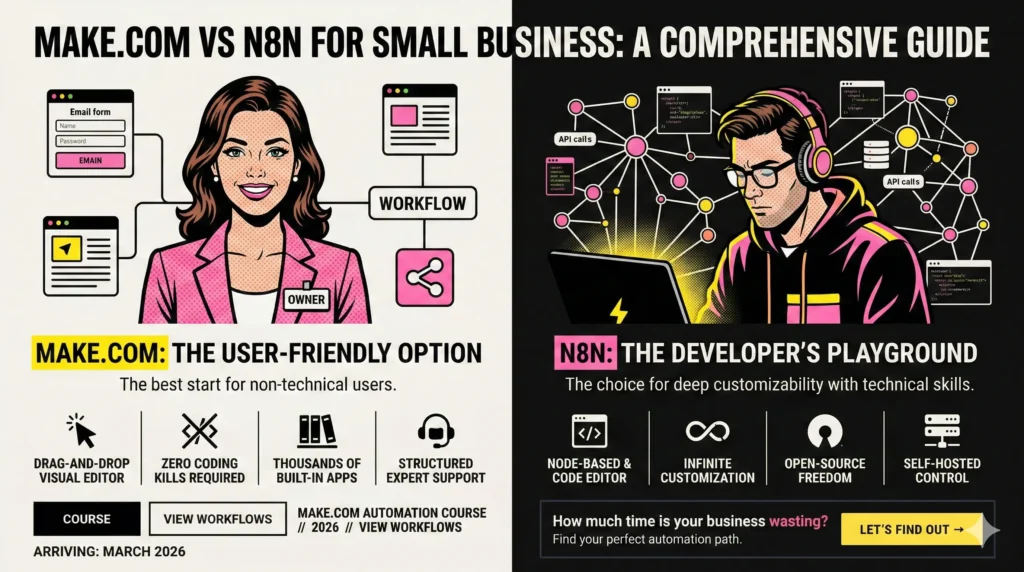 make.com vs n8n for small business: A Comprehensive Guide