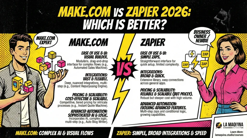 Make.com vs Zapier 2026: Which is Better?