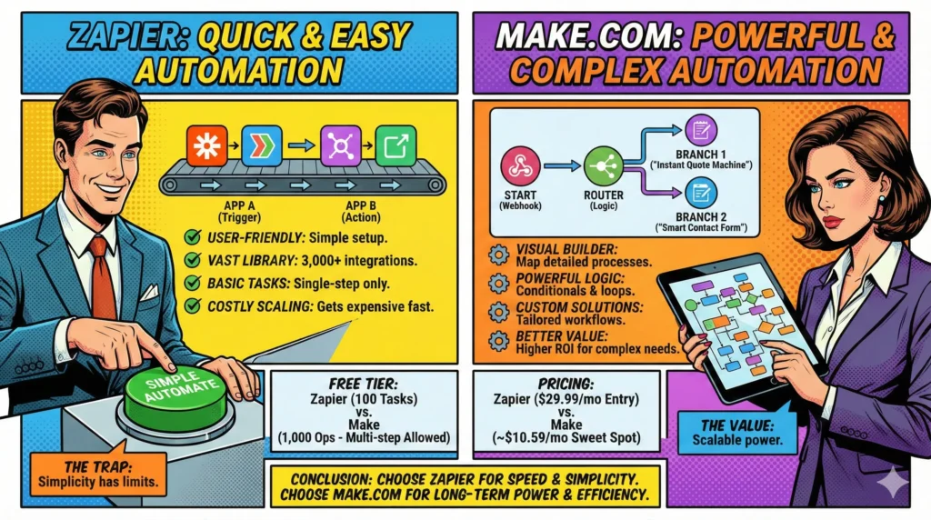 Zapier vs Make.com Comparison: Which is Better?