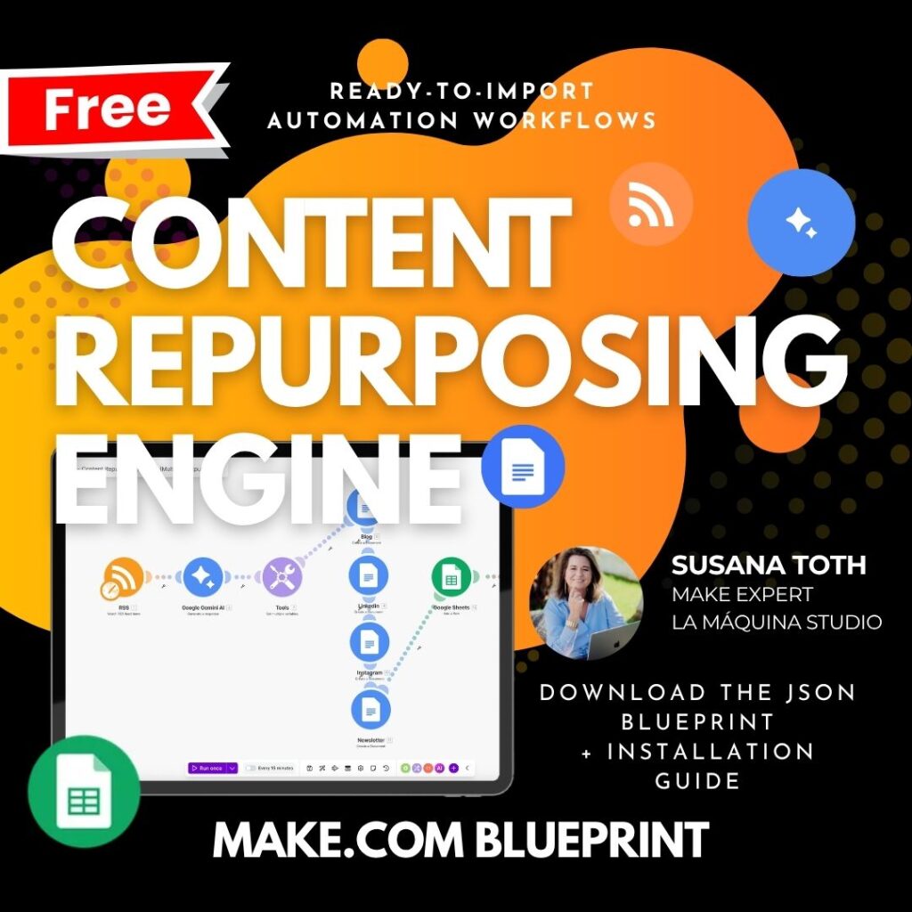 FREE Make.com Blueprints - Content Repurposing Engine + setup guide